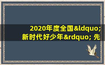 2020年度全国“新时代好少年” 先进事迹发布活动节目